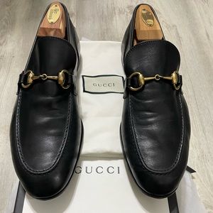 Gucci Black Leather Jordaan Loafers 406994 Dress Shoes Mens Size 11 Fits A 11.5